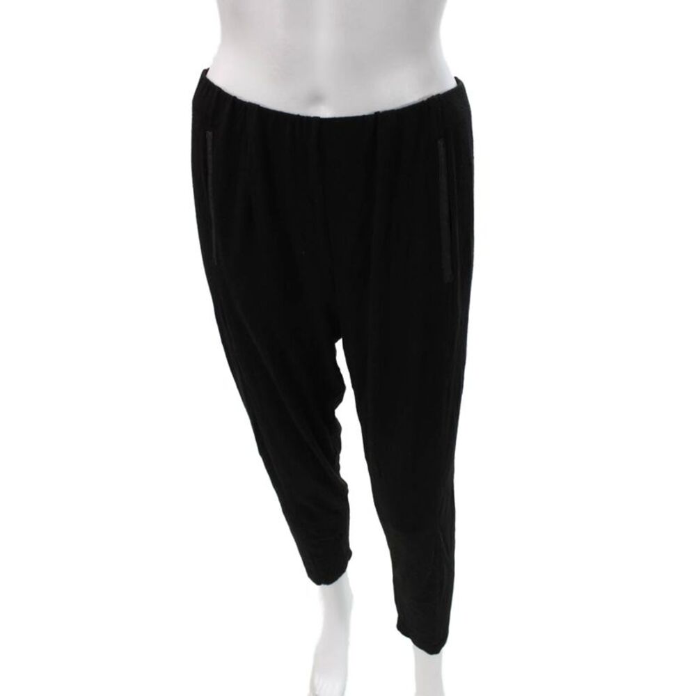 Elaine Kim Womens Harem Pants Black Rayon Pull On Solid Size M